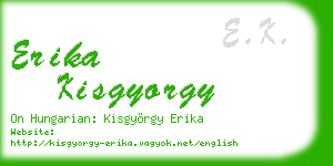 erika kisgyorgy business card